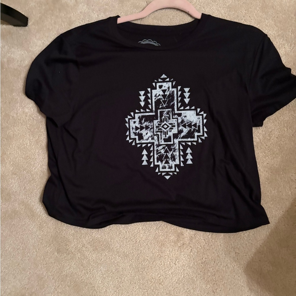 Black Graphic Women Top
